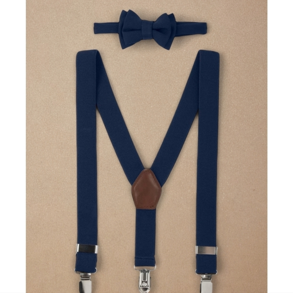 Gymboree Navy and White Kids Suspenders Set